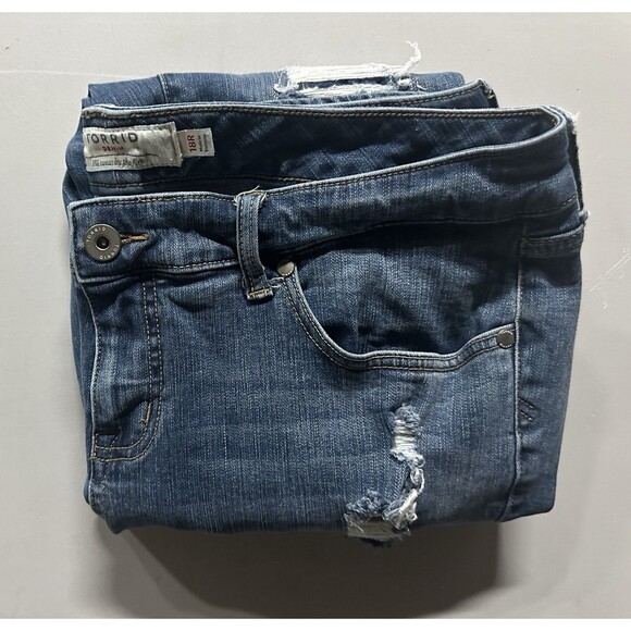 Torrid Distressed Boyfriend Jeans Stretch Size 18R (36x29) J5019 - Picture 1 of 13